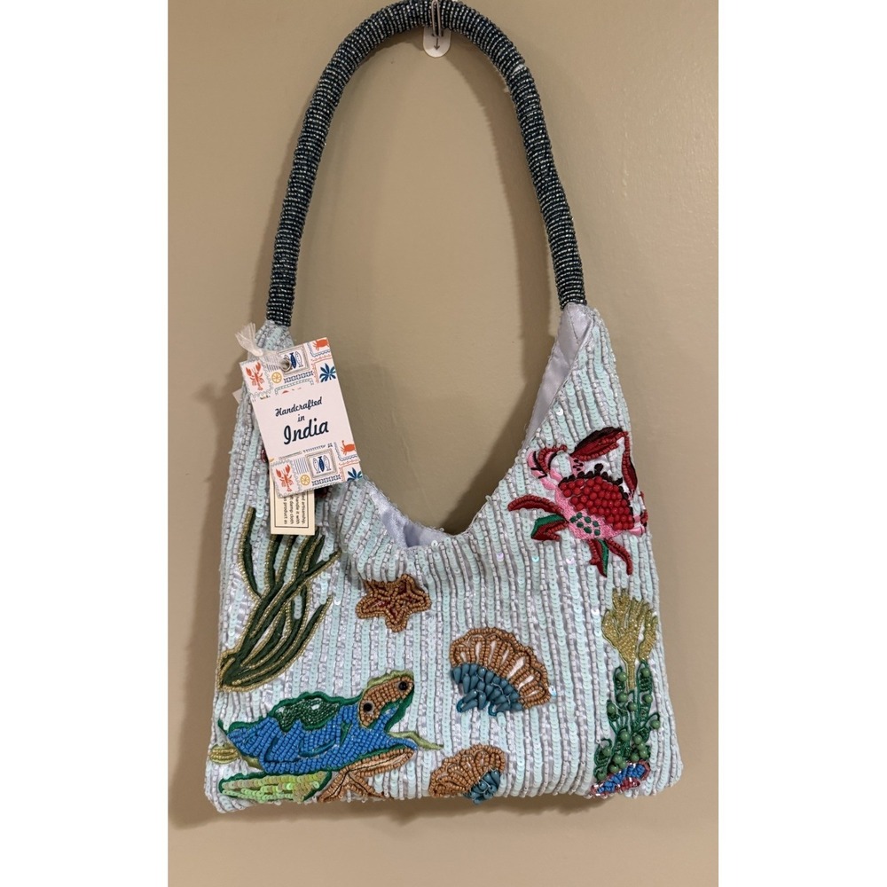 New Release Handcrafted‎ in India Ocean Sea Creatures Beaded Bag Hobo TikTok